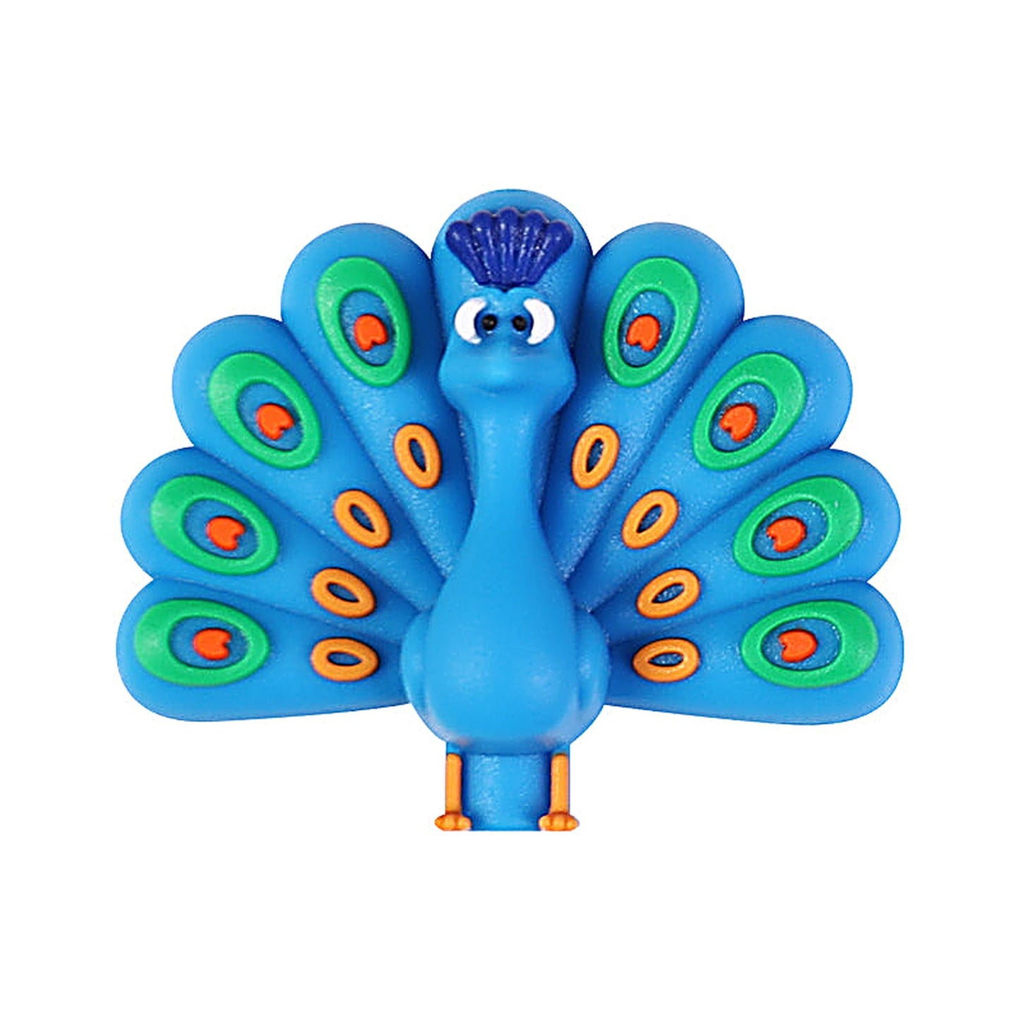 3D Bird Silicone Focal Beads Owl Peacock Cute Animal Charms 20pcs - Peacock