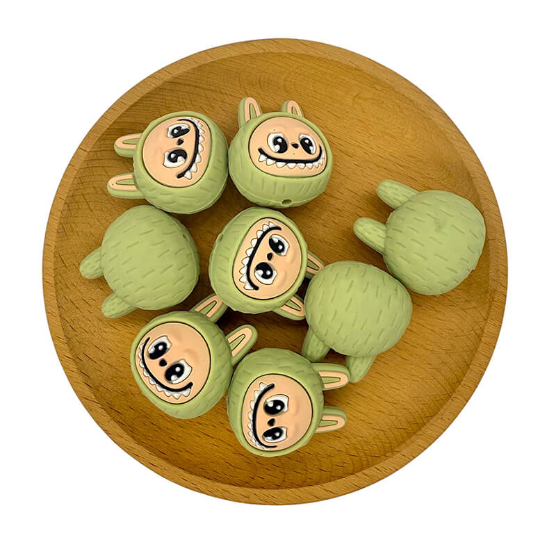 Silicone 3D Focal Beads Bunny Faces LaBuB Head Multi Color 20pcs 9
