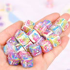 Plating Square Acrylic Beads 14mm Kuromi Cartoon Printed 10pcs 4
