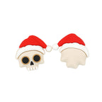 Silicone 3D Focal Beads Christmas Red White Skull Santa Hat 20Pcs