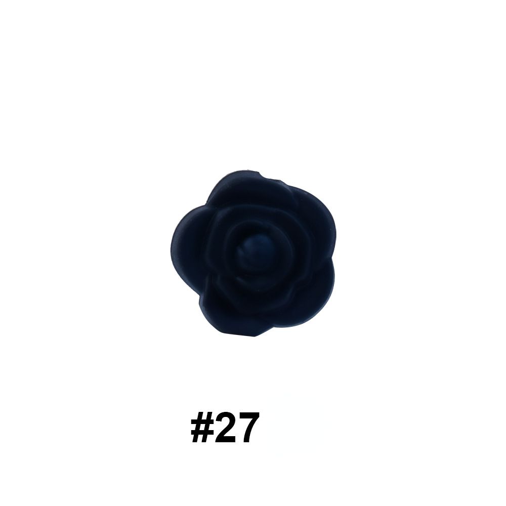 Double-Sided Flower Silicone Beads Multi Color Solid 50pcs 18