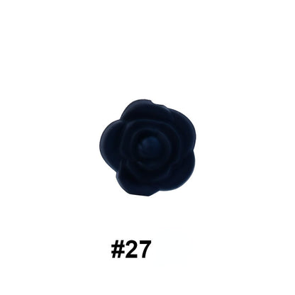 Double-Sided Flower Silicone Beads Multi Color Solid 50pcs 18