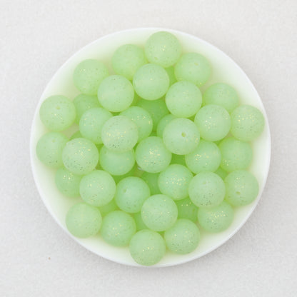 15mm Glitter Silicone Round Beads with 2.5mm Hole 50pcs 8