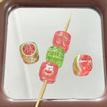 Transparent Square Acrylic Beads 16mm Watermelon Bear Designs 10pcs