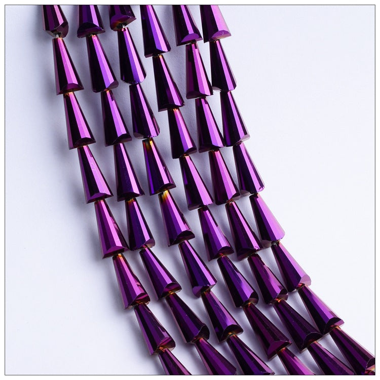 Tapered Transparent Glass Beads 4mm 8mm Plum Tint 700pcs 10 Strands 9