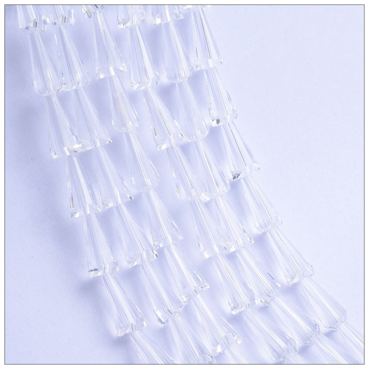 Tapered Transparent Glass Beads 4mm 8mm Plum Tint 700pcs 10 Strands 18
