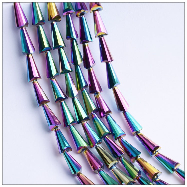 Tapered Transparent Glass Beads 4mm 8mm Plum Tint 700pcs 10 Strands 7