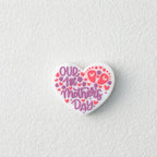Mother's Day Heart Footprint Silicone Focal Beads 20 pcs