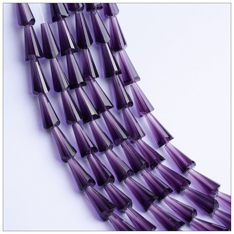 Tapered Transparent Glass Beads 4mm 8mm Plum Tint 700pcs 10 Strands 20
