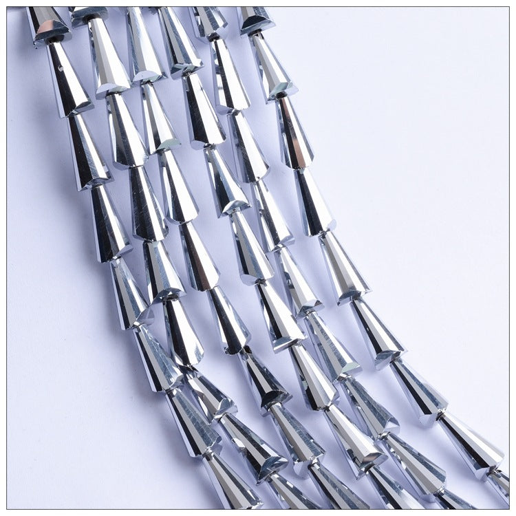 Tapered Transparent Glass Beads 4mm 8mm Plum Tint 700pcs 10 Strands 10