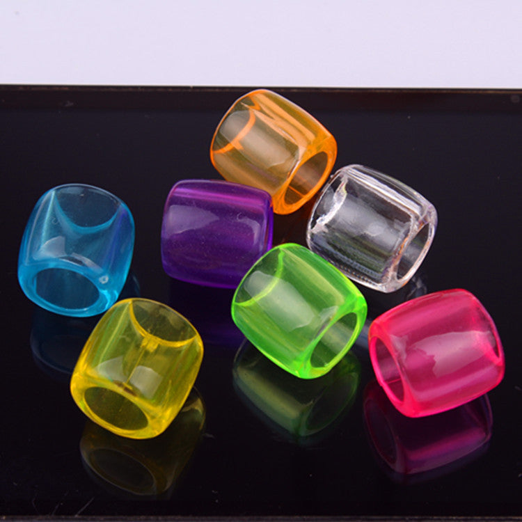 Transparent Acrylic Beads 12mm Large Hole Plastic Dreadlock 100pcs 5