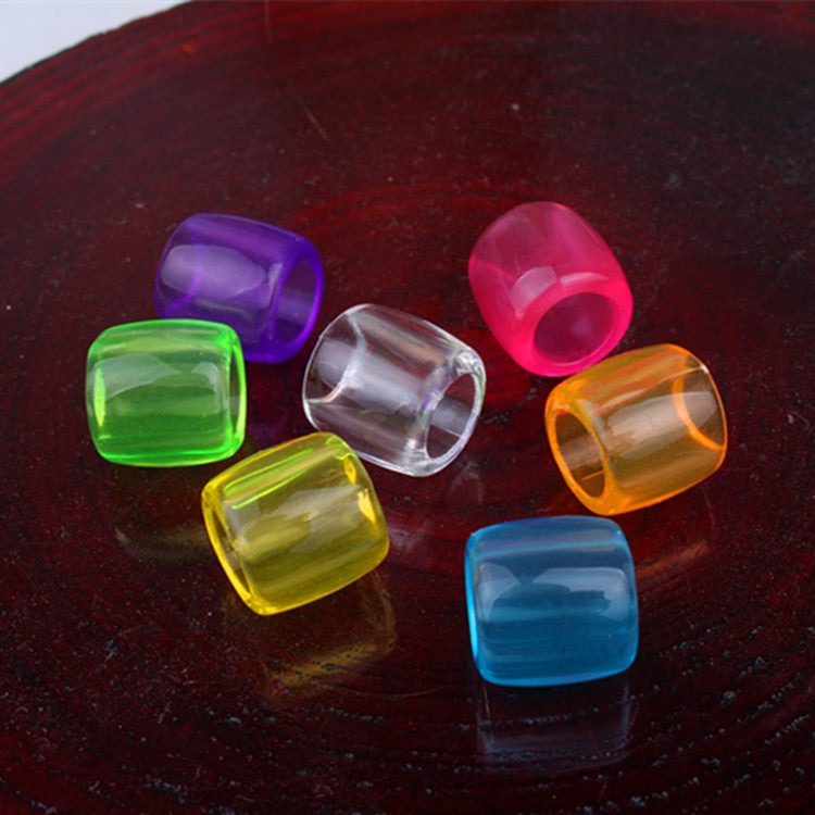 Transparent Acrylic Beads 12mm Large Hole Plastic Dreadlock 100pcs 3