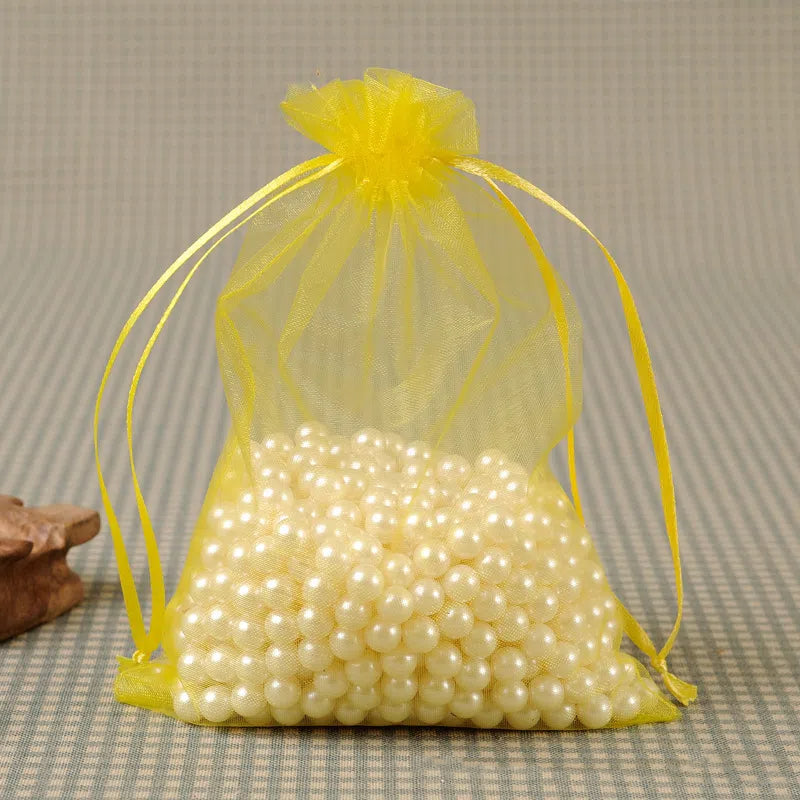 Organza Drawstring Bags Rectangular 30x40cm Solid Colors 100pcs 21