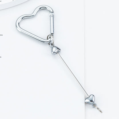 Beadable Metal Carabiners Heart-shaped With Bars