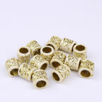 Gilded Acrylic Beads 9mm Large Hole Cream Gold Floral 200pcs