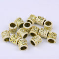 Gilded Acrylic Beads 9mm Large Hole Cream Gold Floral 200pcs 5