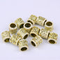 Gilded Acrylic Beads 9mm Large Hole Cream Gold Floral 200pcs 5