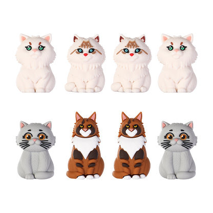3D Cute Persian Maine Cat Silicone Focal Beads 20pcs 9