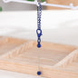 Beadable Keychain Mini Metal Bar Colorful Pendant 8 Centimeters - navy blue