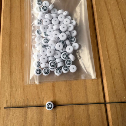 Special Character Flat Acrylic Beads 7mm 10pcs per Pack 22