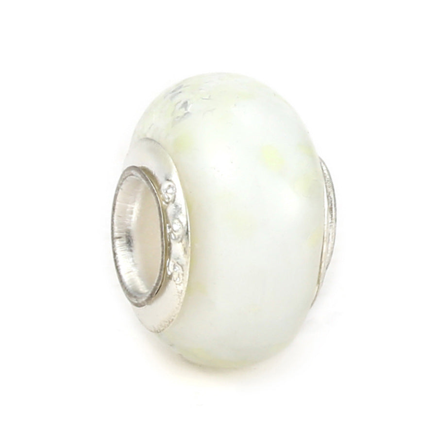 Glass Round Spacer Beads 15mm Glow In The Dark Glitter Powder 10pcs 7