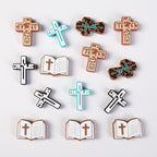 Silicone Focal Beads Bible Cross Leopard Print and Birthday of Jesus 20pcs 6