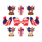 Silicone 3D USA Independence Day Focal Beads Patriotic Symbols 20pcs