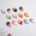 Painted Popsicle Acrylic Beads 20mm Colorful Drip Design 50pcs 2