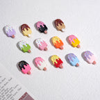 Painted Popsicle Acrylic Beads 20mm Colorful Drip Design 50pcs 2