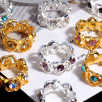 Vintage Micro Pave Zircon Heart Alloy Beads 16mm 10pcs 3