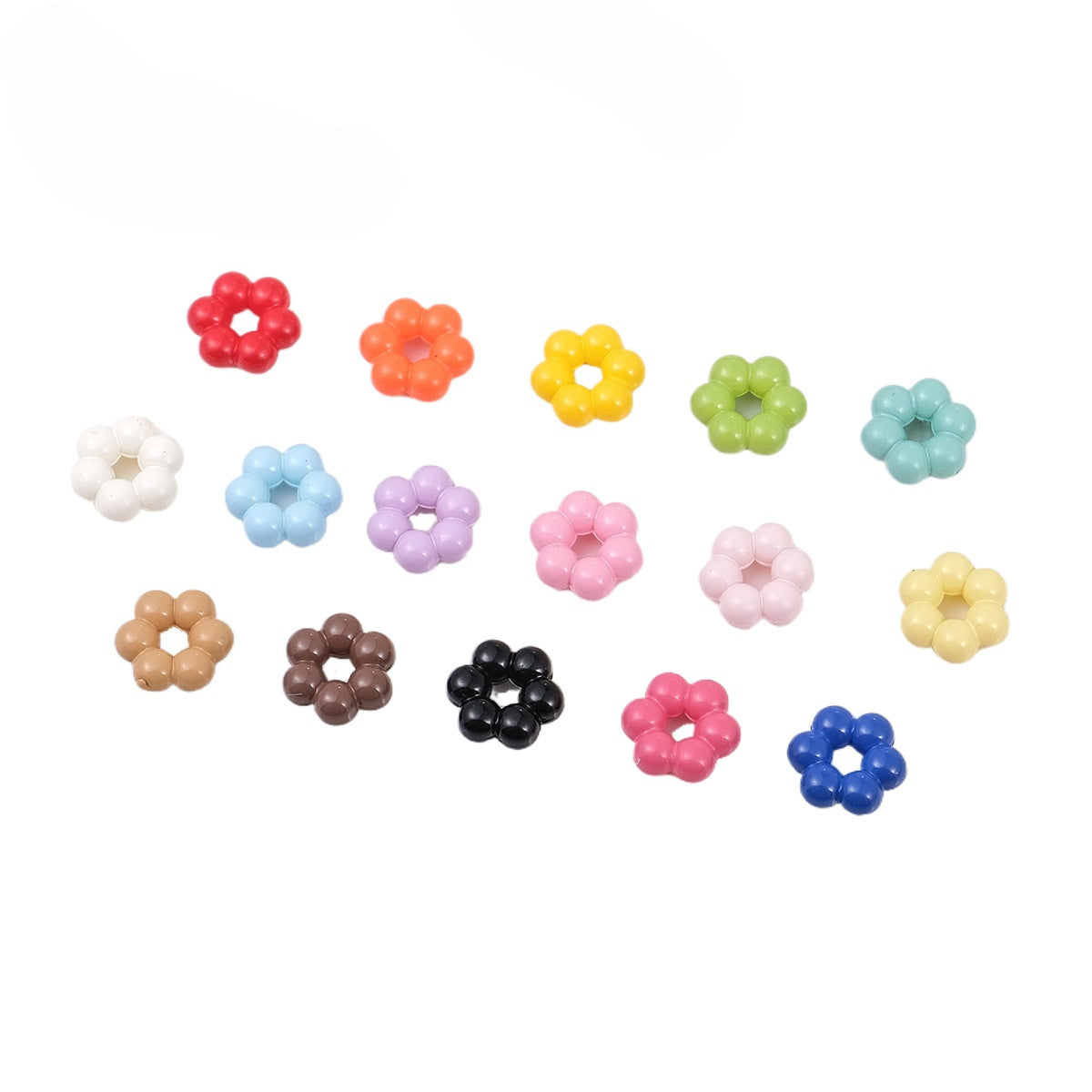 Floral Flower Shape 8mm Acrylic Spacer Beads 50pcs 2