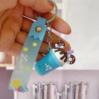 Silicone Ice Cream Cup Cartoon Food Keychain with Donut Ears 8