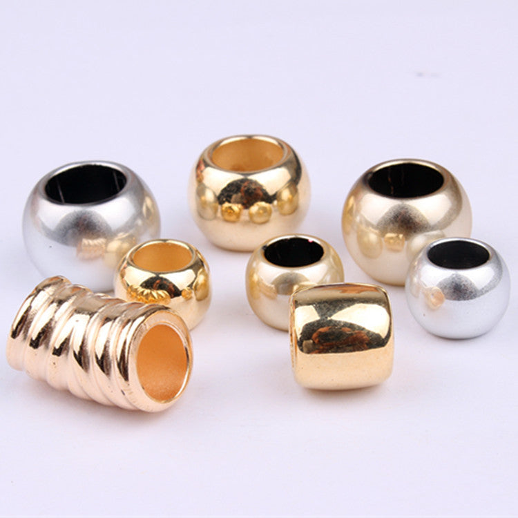 Glossy Metallic CCB Plastic Dreadlock Acrylic Beads 40pcs 4