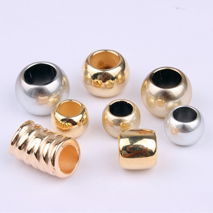 Glossy Metallic CCB Plastic Dreadlock Acrylic Beads 40pcs