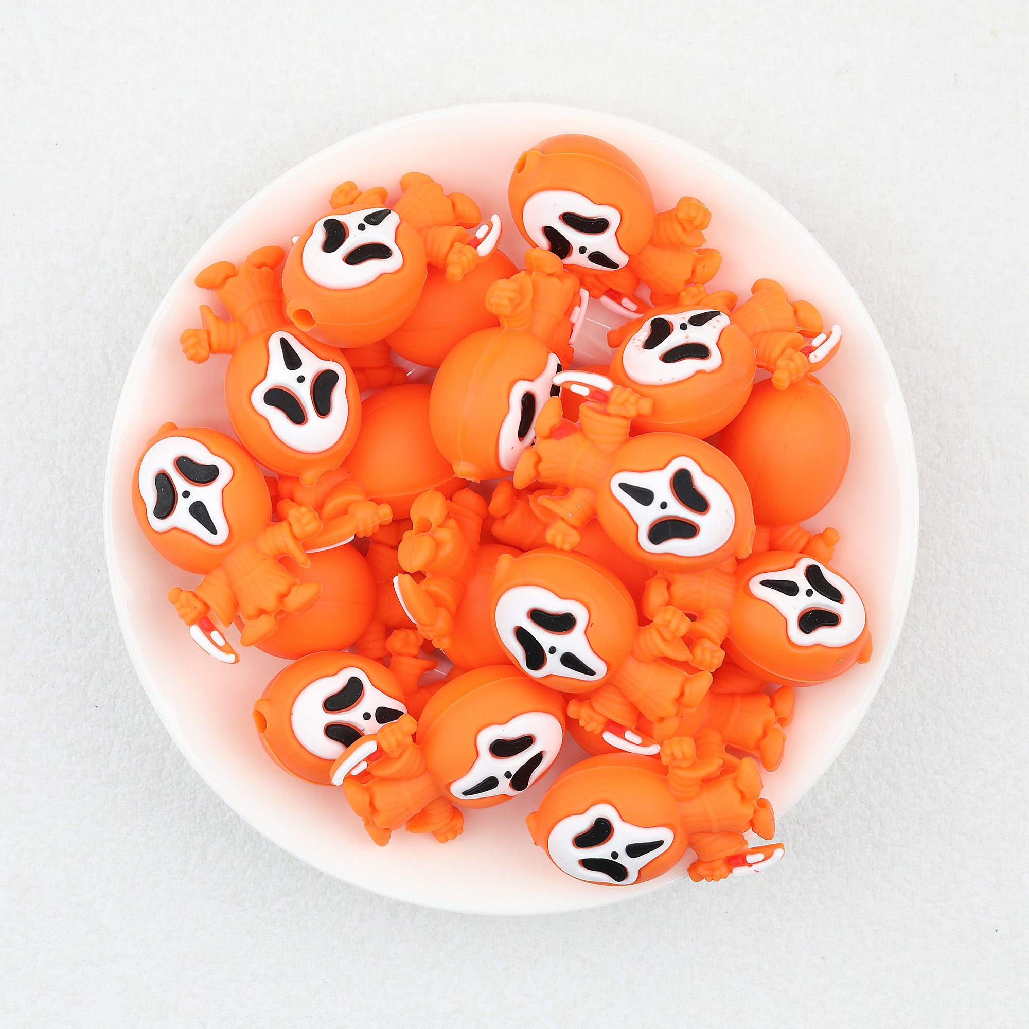 3D Halloween Colored Grimace Silicone Focal Beads 20Pcs  8
