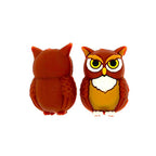 Silicone 3D Focal Beads Owl Textured Wings Autumn Hues