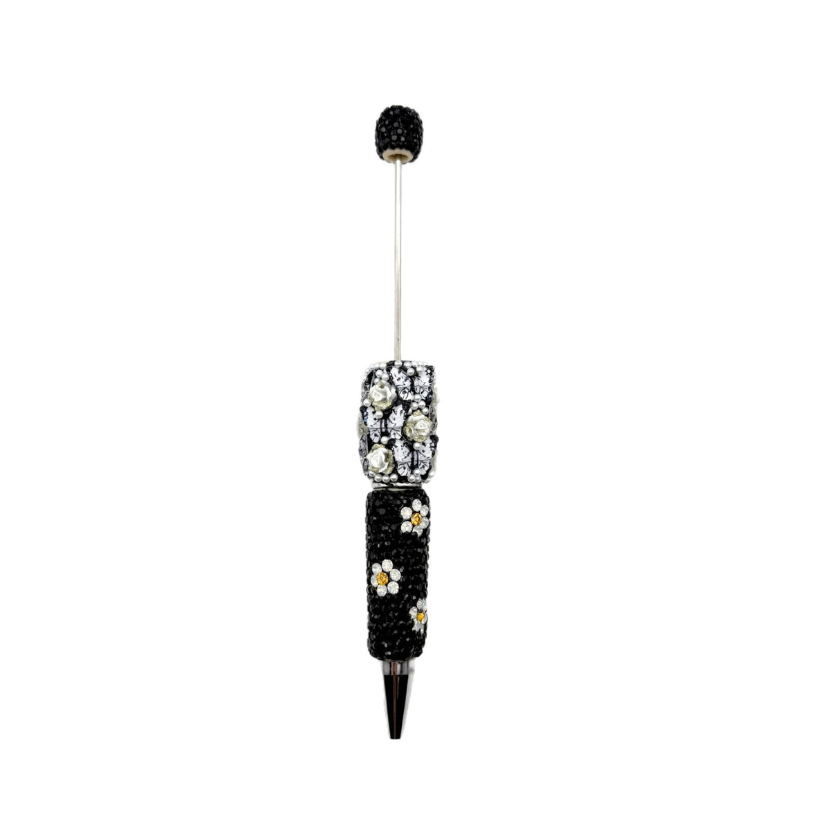 Beadable Pen with Butterfly and Rose Pearls Decorative Handle  5