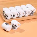 Silicone Focal Beads Printed Cup With Handle 20pcs