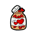 Silicone Focal Beads Love Bottle Love Pills Label Tilted Lid 20pcs