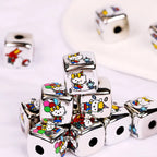 Silver Square Acrylic Beads 14mm Hello Kitty Series 10pcs 3