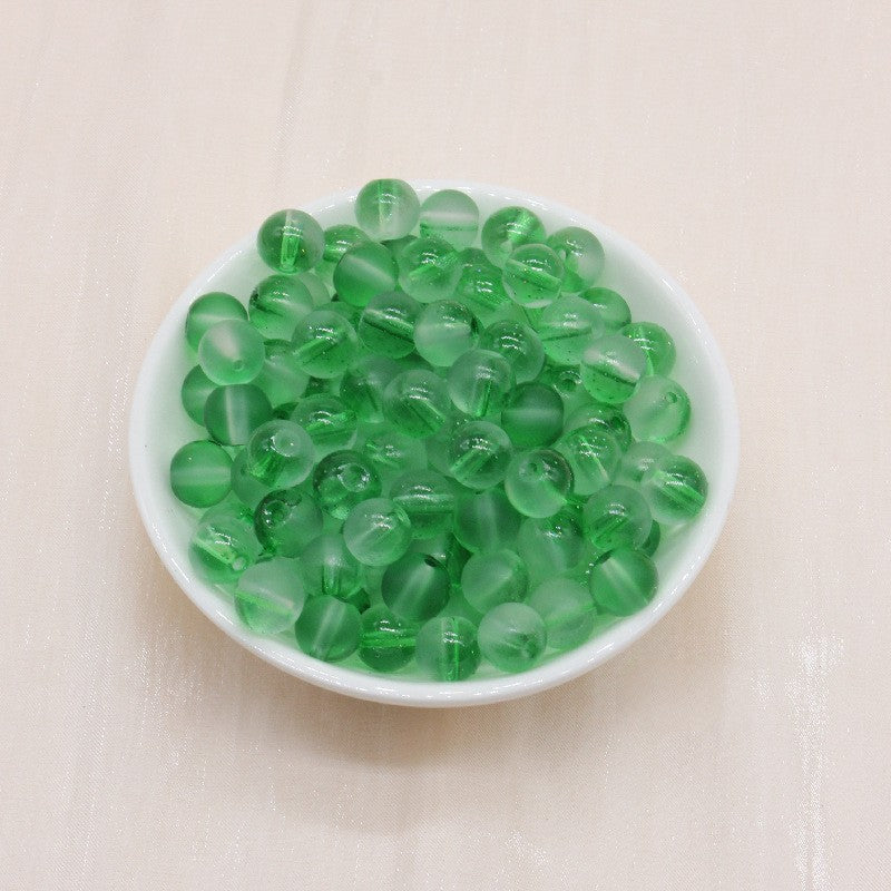 Frosted Glass Beads 8mm Soft Translucent Pastel Colors 50pcs 14