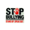 Silicone 3D Focal Beads Stop Bullying Red Handprint Stand Up Speak Out