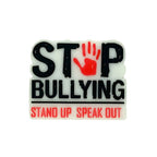 Silicone 3D Focal Beads Stop Bullying Red Handprint Stand Up Speak Out