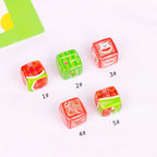 Watermelon Puppy Printed Acrylic Square Beads 14mm 10pcs 5