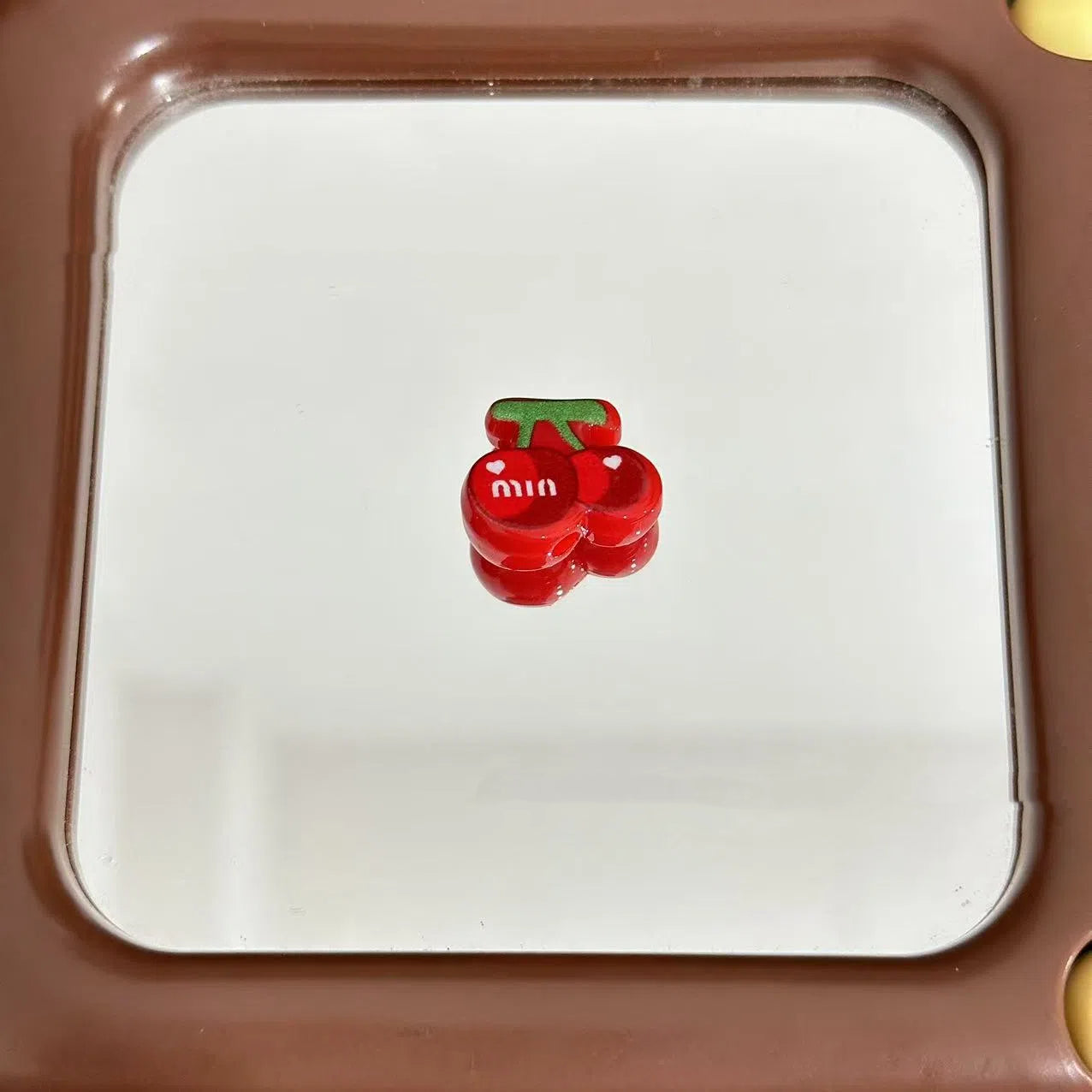 Painted Cherry Acrylic Beads 18mm Baking Labub Kitty Pattern 10pcs 4