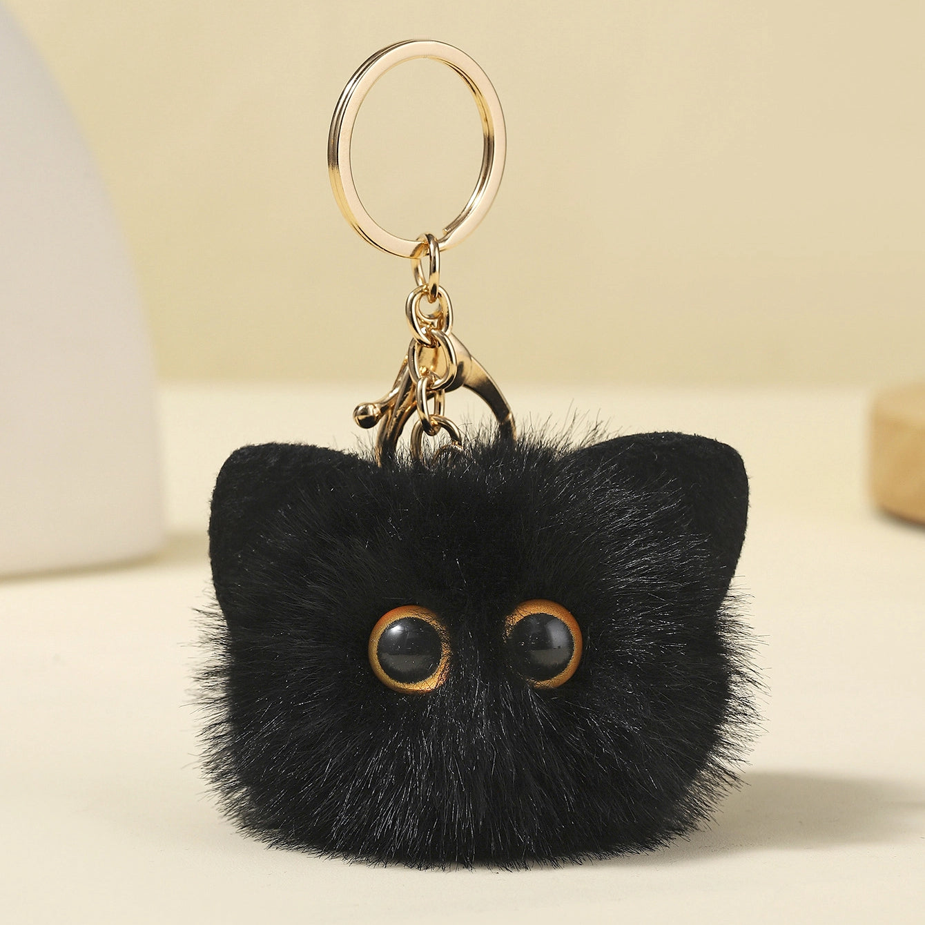 Plush Cat Keychain Faux Fur Soft 13cm 2pcs Set 13