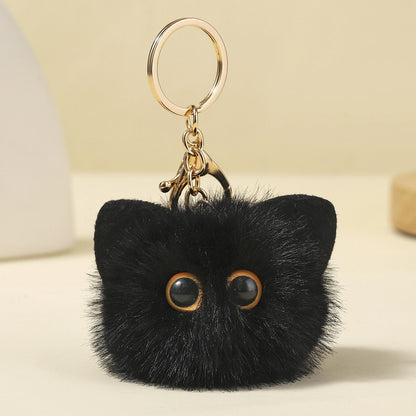 Plush Cat Keychain Faux Fur Soft 13cm 2pcs Set 13