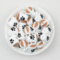 3D Dog Paw and Coffee Cup White Brown Silicone Focal Beads 20pcs