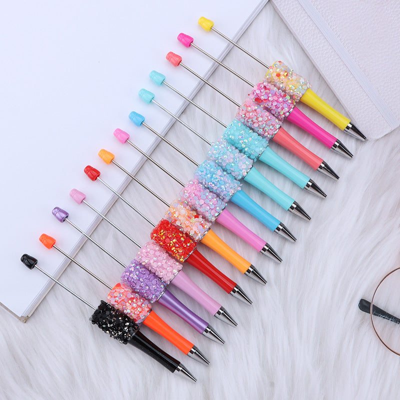 Beadable Pen with Creative Sequin Petal Decoration