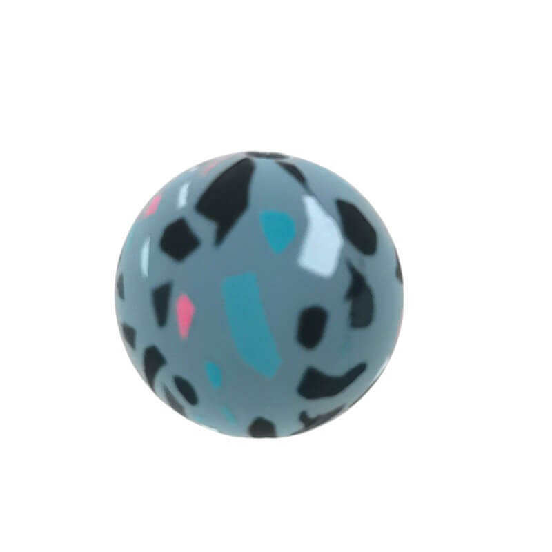 15mm Silicone Beads Terrazzo Print Multi Color 50pcs 8